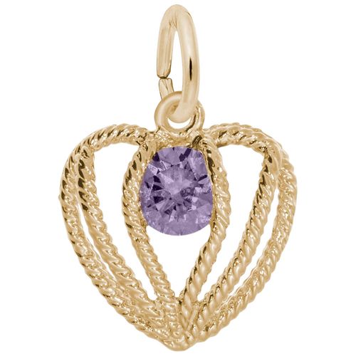 Held in Love Heart February Charm - Gold Plated - 10-1850-002-gp