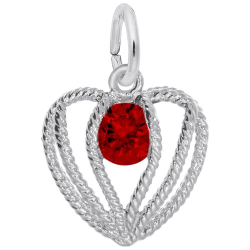 Held in Love Heart January Charm - 14K White Gold - 10-1850-001-wg