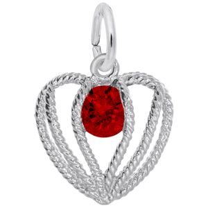 Held in Love Heart January Charm - 14K White Gold - 10-1850-001-wg