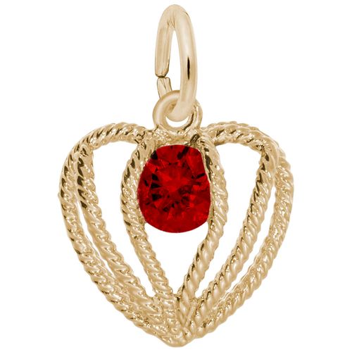 Held in Love Heart January Charm - Gold Plated - 10-1850-001-gp
