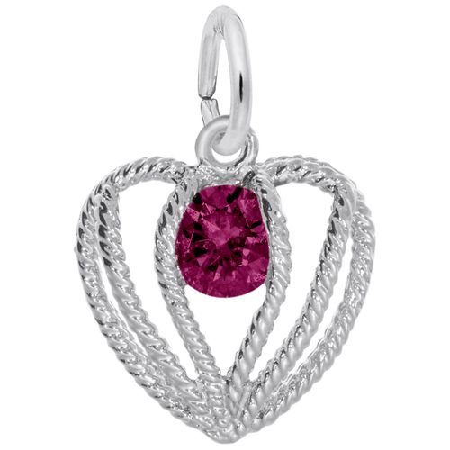 Held in Love Heart July Charm - 14K White Gold - 10-1850-007-wg