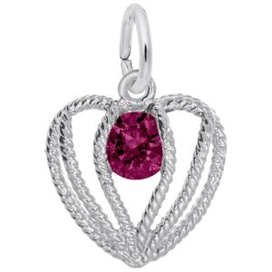 Held in Love Heart July Charm - Sterling Silver - 10-1850-007-s