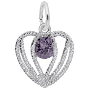 Held in Love Heart June Charm - 14K White Gold - 10-1850-006-wg