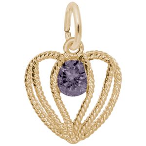 Held in Love Heart June Charm - Gold Plated - 10-1850-006-gp