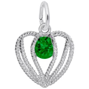 Held in Love Heart May Charm - Sterling Silver - 10-1850-005-s