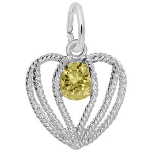 Held in Love Heart November Charm - 14K White Gold - 10-1850-011-wg