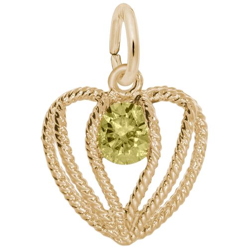 Held in Love Heart November Charm - Gold Plated - 10-1850-011-gp