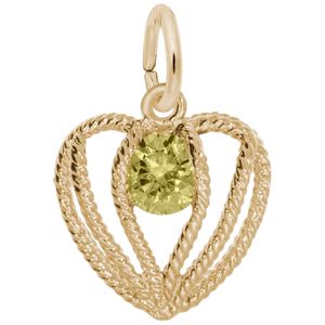 Held in Love Heart November Charm - Gold Plated - 10-1850-011-gp