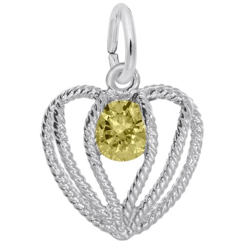 Held in Love Heart November Charm - Sterling Silver - 10-1850-011-s