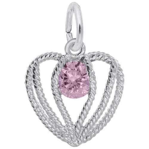 Held in Love Heart October Charm - 14K White Gold - 10-1850-010-wg