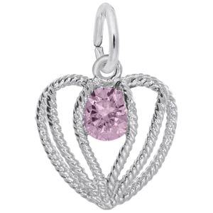 Held in Love Heart October Charm - 14K White Gold - 10-1850-010-wg