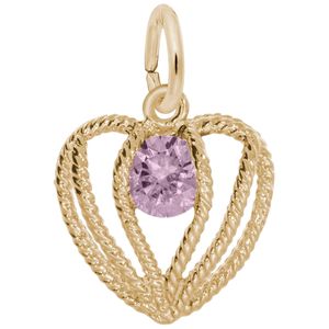 Held in Love Heart October Charm - Gold Plated - 10-1850-010-gp