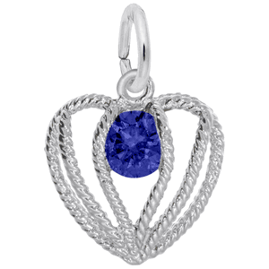 Held in Love Heart September Charm - 14K White Gold - 10-1850-009-wg