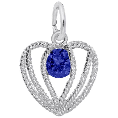 Held in Love Heart September Charm - 14K White Gold - 10-1850-009-wg