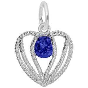 Held in Love Heart September Charm - Sterling Silver - 10-1850-009-s