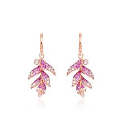 14K Rose Gold Rare Blooms Tropical Flowers Earrings