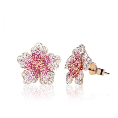 Hibiscus Flower Stud Earrings