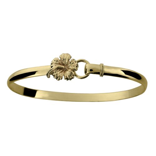 Hibiscus Hook Bracelet - 14K Yellow Gold 4mm 6.5 Inch