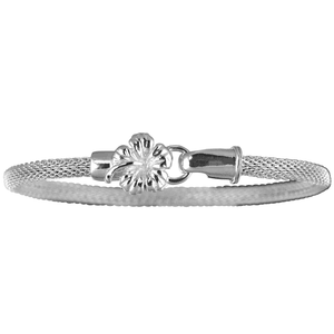 Ss 4mm Hibiscus Mesh Bracelet 7.0 Inch - S4MEHIB70