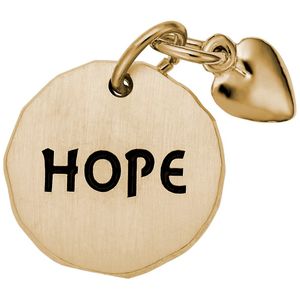 Hope Tag With Heart Charm - 14K White Gold - 10-8444