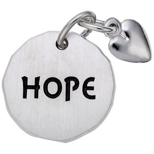 Hope Tag With Heart Charm - Gold Plated - 10-8444
