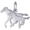Horse And Colt Charm White Gold - 10-1861