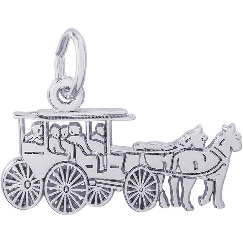 Horse & Carriage 2 Dimensional Charm - Sterling Silver - 10-1508-s