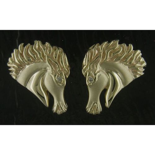 Horse Head Earrings - 14K Gold - SD-FGE016  - SD-FGE016