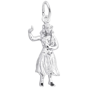 Hula Dancer Charm 14K While Gold - 10-309-0-14KW