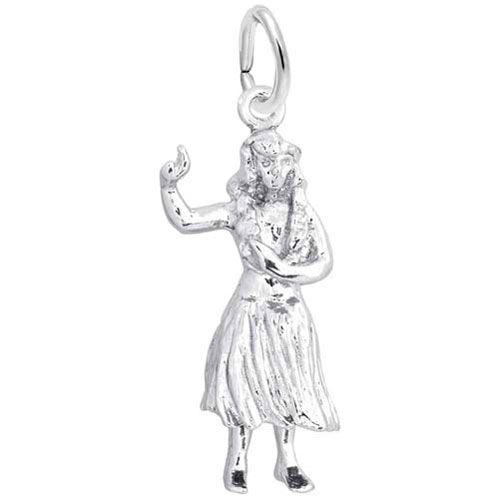 Hula Dancer Charm 14K While Gold - 10-309-0-14KW