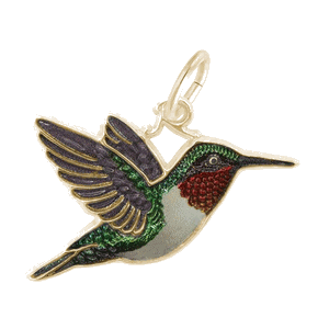 Rembrandt Hummingbird - Painted Charm - Gold Plated - 10-1144-1-GP