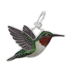 Rembrandt Hummingbird - Painted Charm - Silver - 10-1144-1-SS