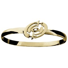 Hurricane Hunter Diamond Hook Bracelet - 14K Yellow Gold 6mm Wide