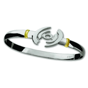 Hurricane Hook Bracelet - Sterling Silver & 14K Gold 4mm 7.0 Inch