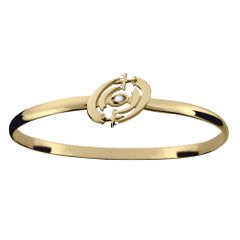 Hurricane Hunter Diamond Hook Bracelet - 14K Yellow Gold 4mm Wide