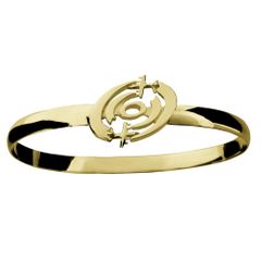 Hurricane Hunter with Airplane Bracelet - 14K Yellow Gold 6mm Wide