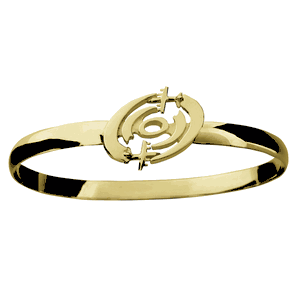 Hurricane with Airplane Hook Bracelet - 14K Yellow Gold 6mm 7.5 Inch