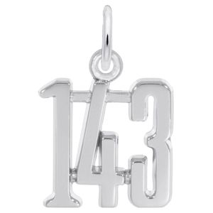 I Love You 1-4-3 Charm - 14K White Gold - 10-1796-WG