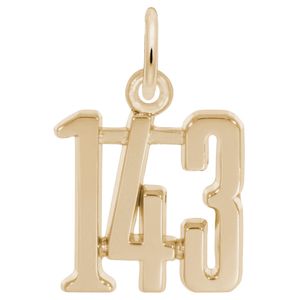 I Love You 1-4-3 Charm - Gold Plated - 10-1796-GP