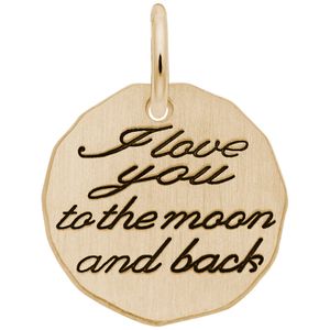 I Love You To The Moon Charm - 10K Gold - 10-1535-10kg