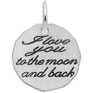 I Love You To The Moon Charm - 14K White Gold - 10-1535-wg