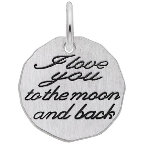 I Love You To The Moon Charm - 14K White Gold - 10-1535-wg