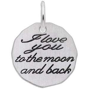 I Love You To The Moon Charm - Sterling Silver - 10-1535-s