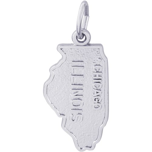 Illinois Charm - 14K White Gold