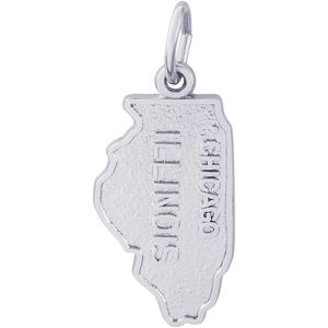 Illinois Charm - 14K White Gold