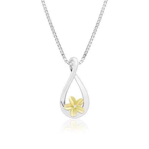 Infinity Plumeria Pendant with Diamond