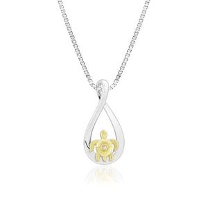 Infinity Turtle Pendant with Diamond, Hawaiian Inspired  Pendant, ITP-019518