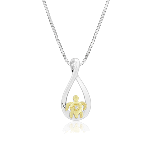 Infinity Turtle Pendant with Diamond