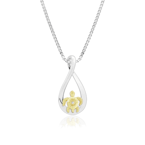 Infinity Turtle Pendant with Diamond