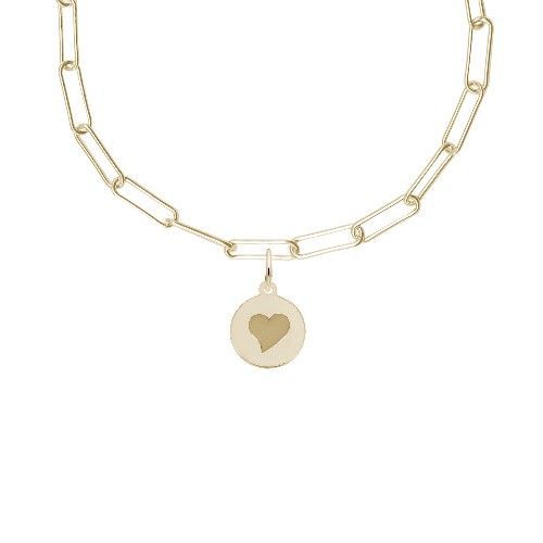 Initial Disc Heart Necklace Set - Gold Plated - 29-1897-310-GP